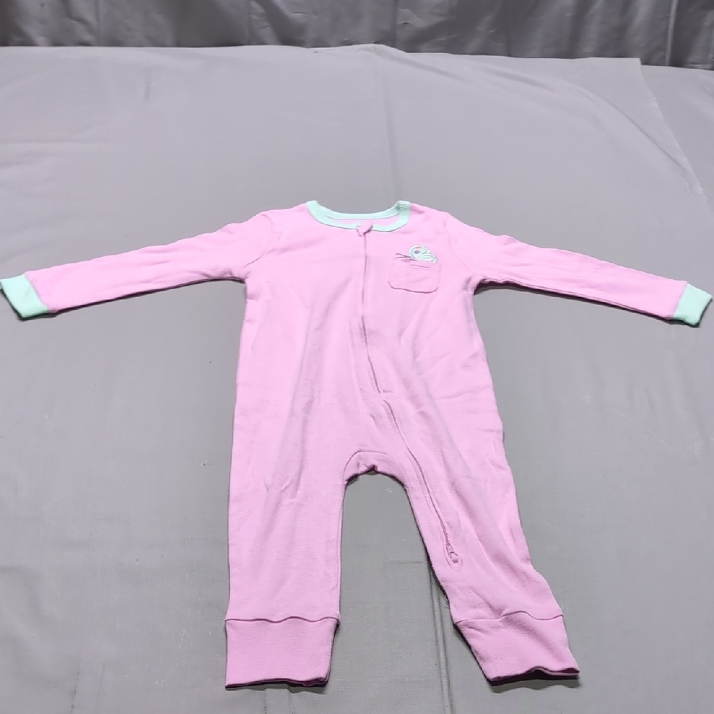 Koala Baby Pink Cotton Footless Zip Up Sleeper Pajamas Snail Pocket 24M‎ Kids